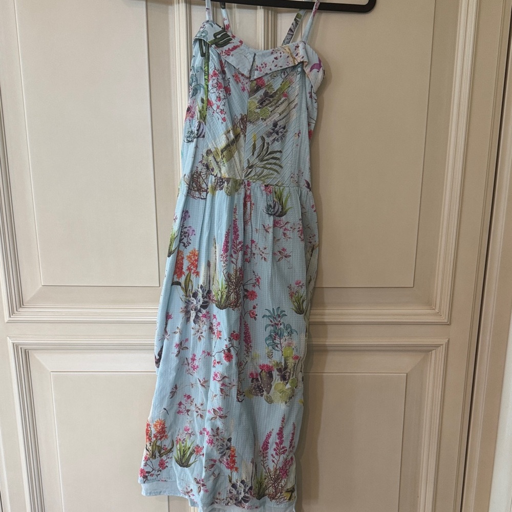 HEMANT & NANDITA Pale Blue Floral Sundress